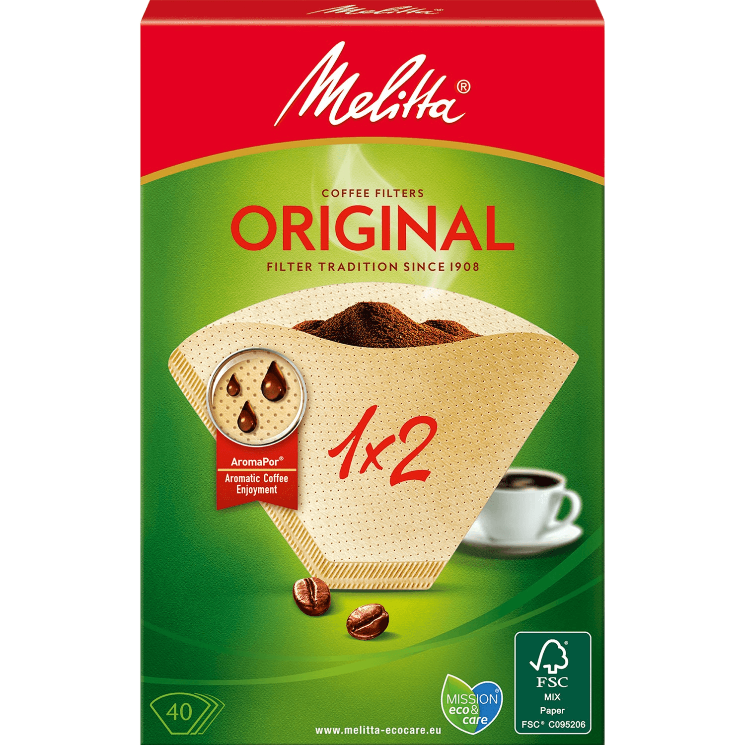 Kaffefilter 1X2 40pack (Obs 18 dfp) - masterkitchen.se