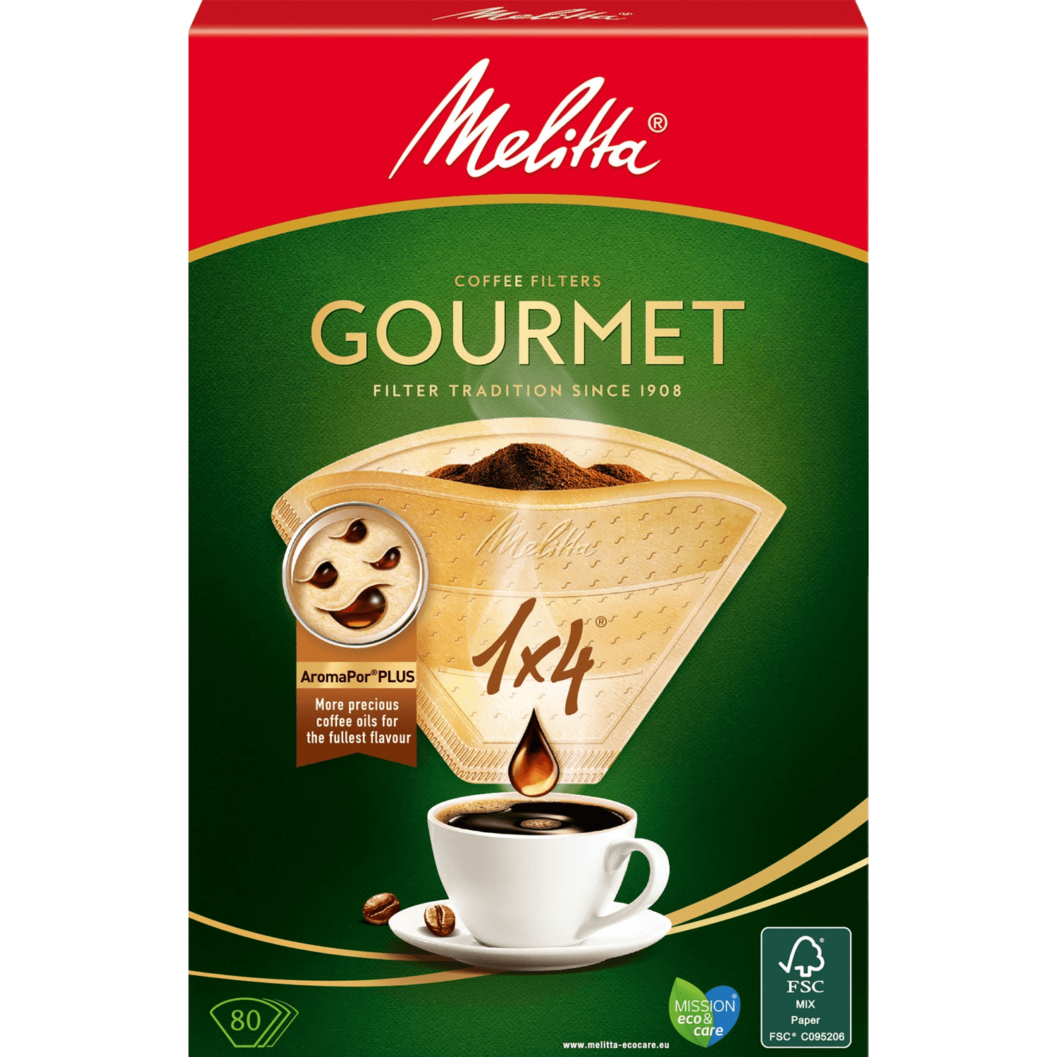 Kaffefilter Gourmet 1X4 Oblekta 80st X8dfp - masterkitchen.se