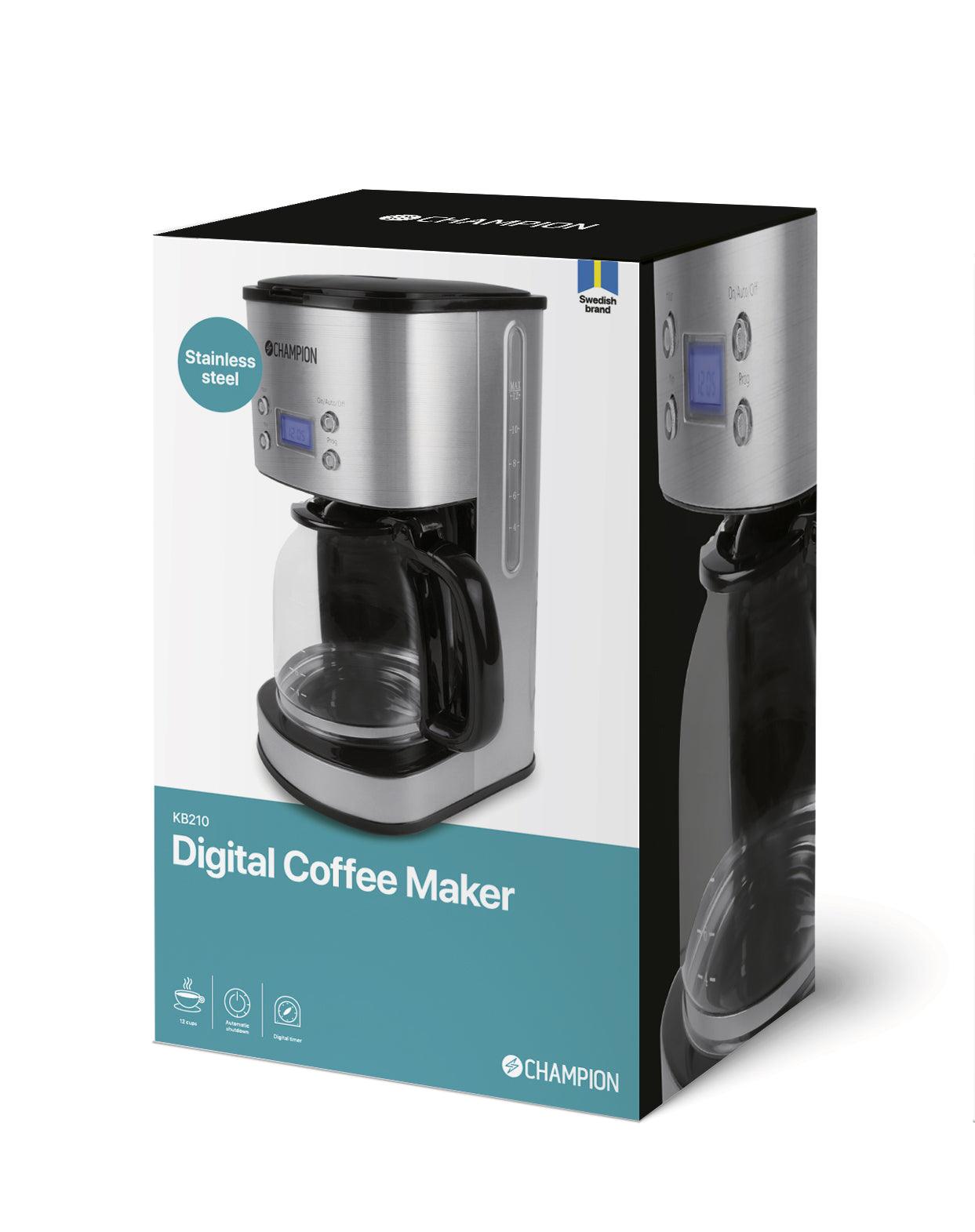 Kaffebryggare Digital 12-koppar/1,5L KB210 Rostfri - masterkitchen.se