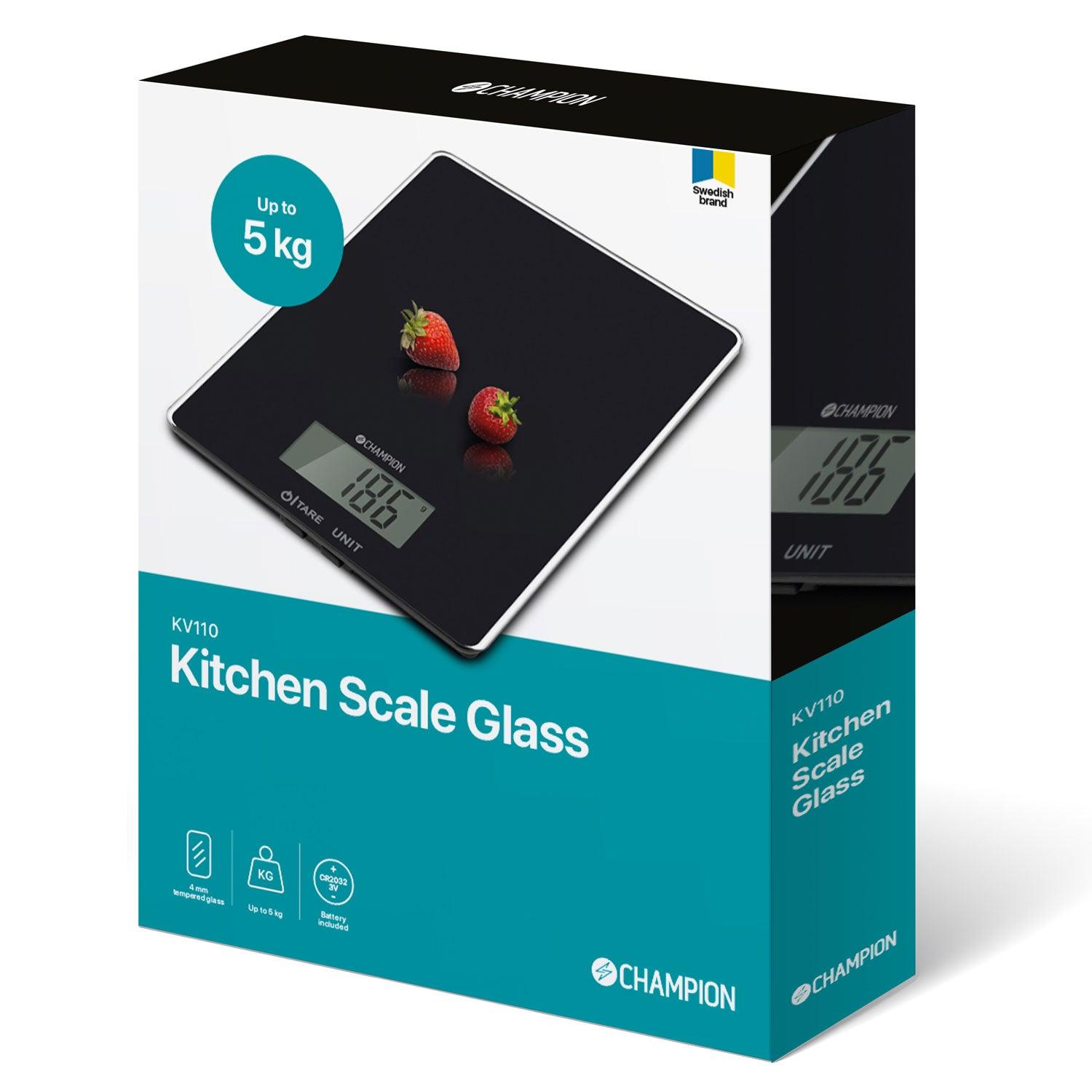 Köksvåg Glas 5kg KV110 Svart - masterkitchen.se