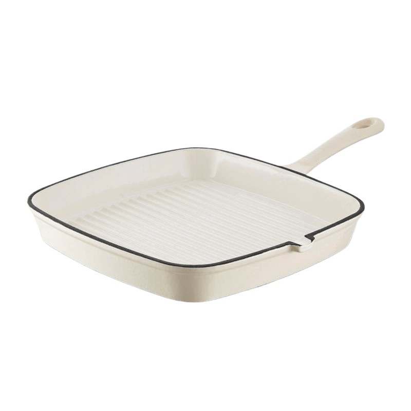 BARBARY&OAK Grillpanna i gjutjärn, 23 cm, Krämvit - masterkitchen.se